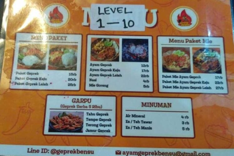 Review Geprek Bensu, Ayam Geprek Enak & Fenomenal