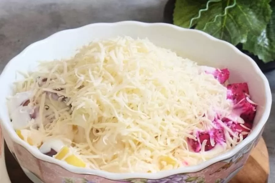 resep salad buah keju